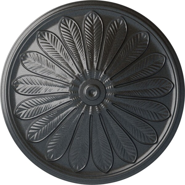Ekena Millwork Brontes Ceiling Medallion (Fits Canopies up to 3 5/8"), Hand-Painted Pewter, 25 1/2"OD x 5 1/2"P CM25BRPES - main